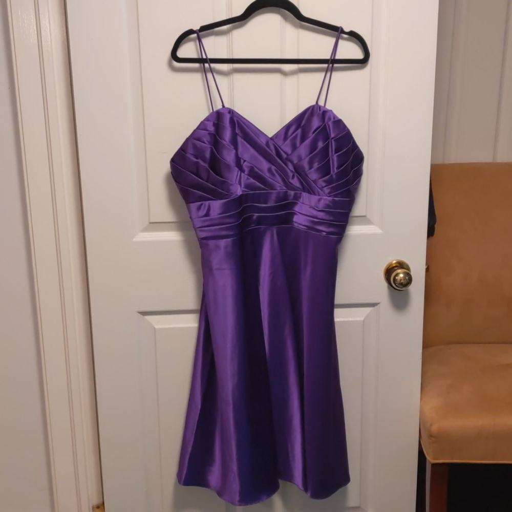Purple satin dress